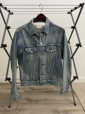 John Elliott Washed Blue Denim Shirt Jacket